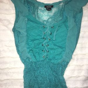 Lacey Tight turquoise top xoxo